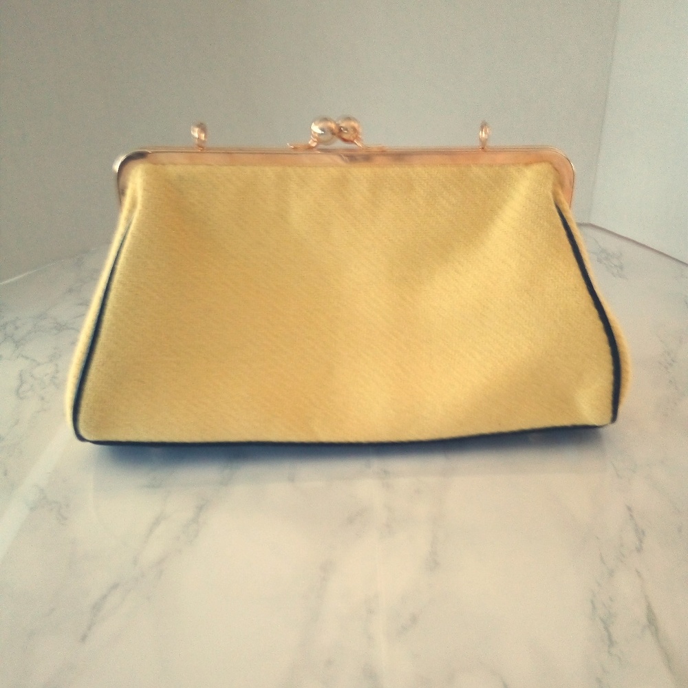 Glenda Gies Jackie Yellow Textured Wool Handbag